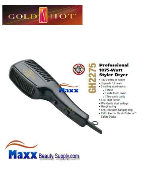 Gold N Hot #GH2275 1875W Styler Hair Dryer with Comb Attachments